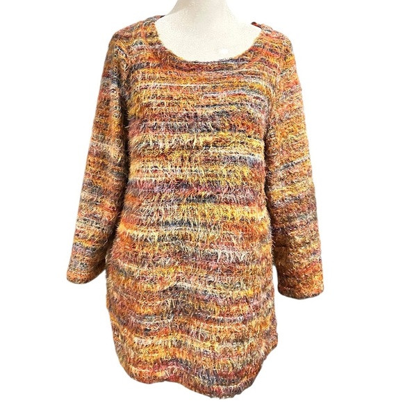 Ali Miles Sweaters - Ali Miles Eyelash Pullover Soft Knit Tunic Sweater 3/4 Sleeves Size Medium EC